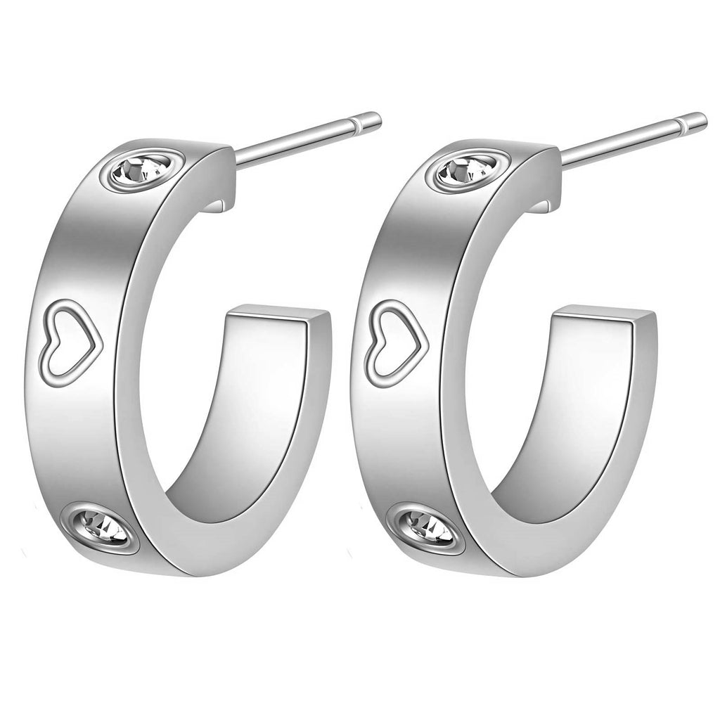 EARRINGS, 18K GOLD PLATED STEEL HEARTS