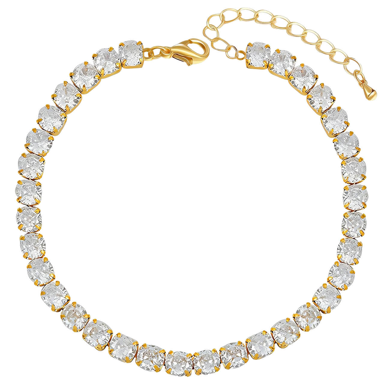 TENNIS" BRACELET, 18K GOLD PLATED STEEL