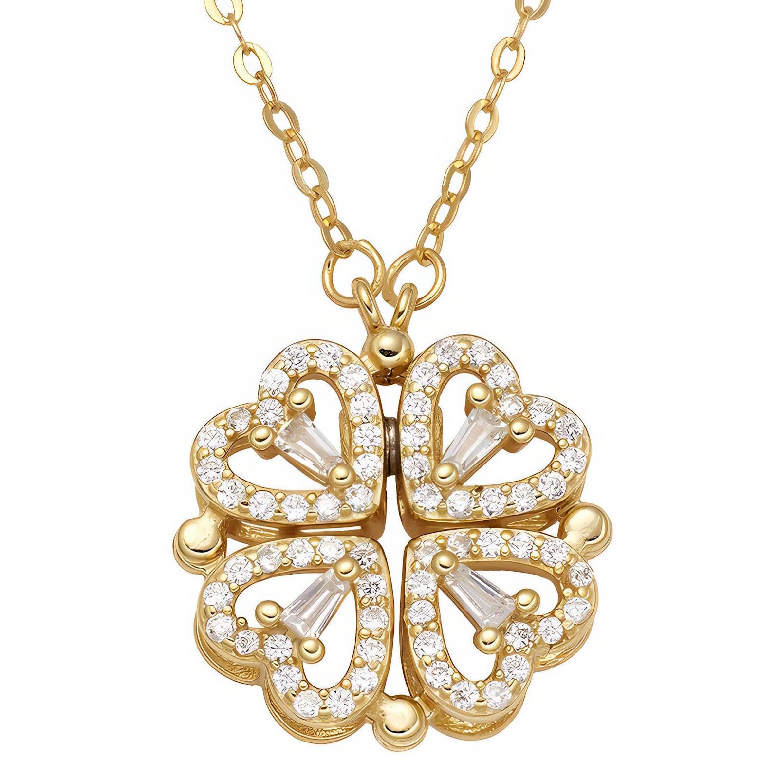 18K GOLD PLATED STEEL " FLOWER" NECKLACE